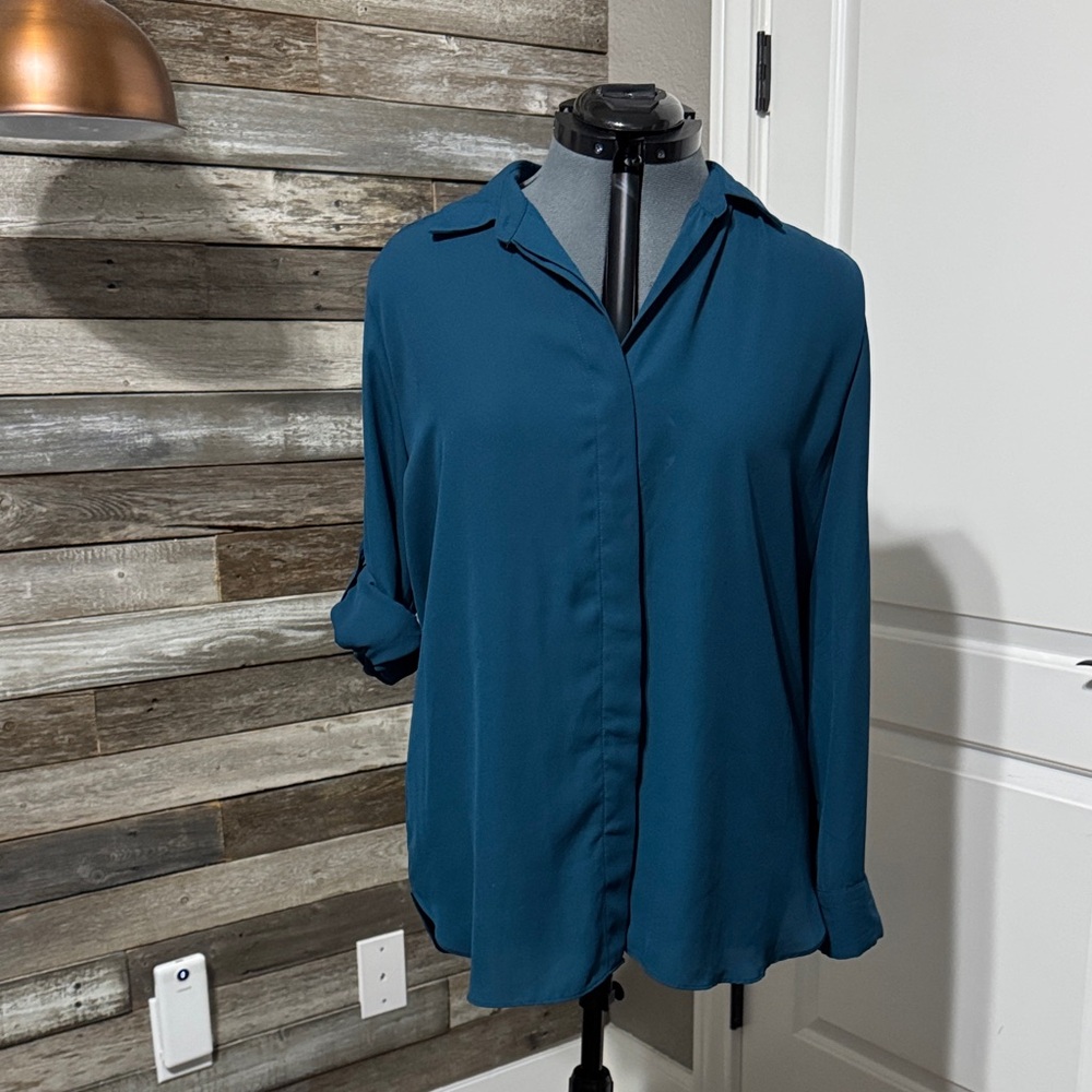 Mossimo Supply Co. Teal Button Down Shirt